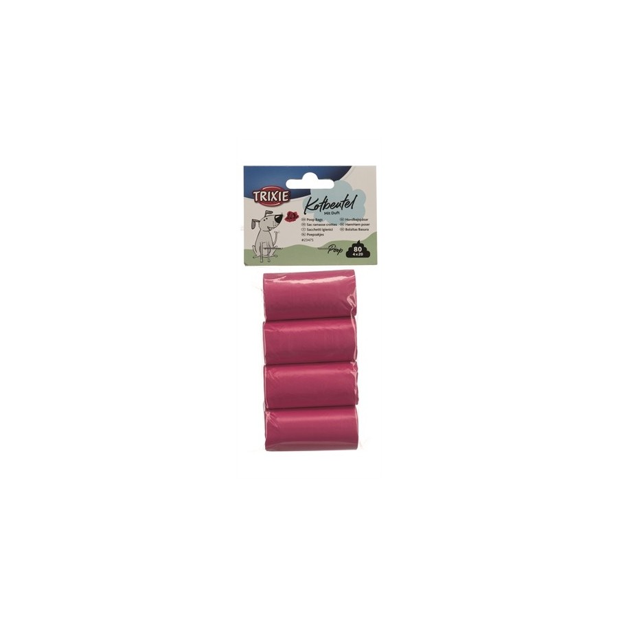 Trixie Hondenpoepzakjes Rozengeur Roze 4X20 ST