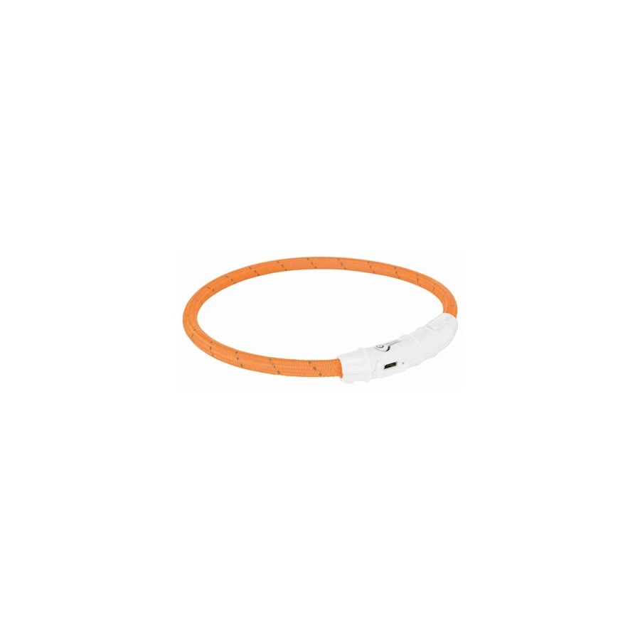 Trixie Lichtgevende Halsband Hond Flash Usb Tpu / Nylon Oranje 45X0,7 CM