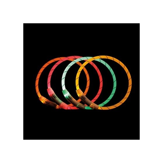 Trixie Lichtgevende Halsband Hond Flash Usb Tpu / Nylon Oranje 45X0,7 CM