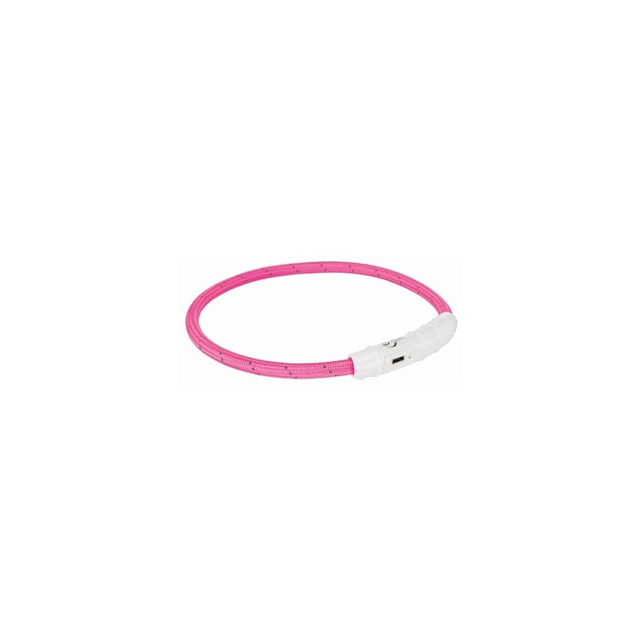 Trixie Lichtgevende Halsband Hond Flash Usb Tpu / Nylon Roze 45X0,7 CM