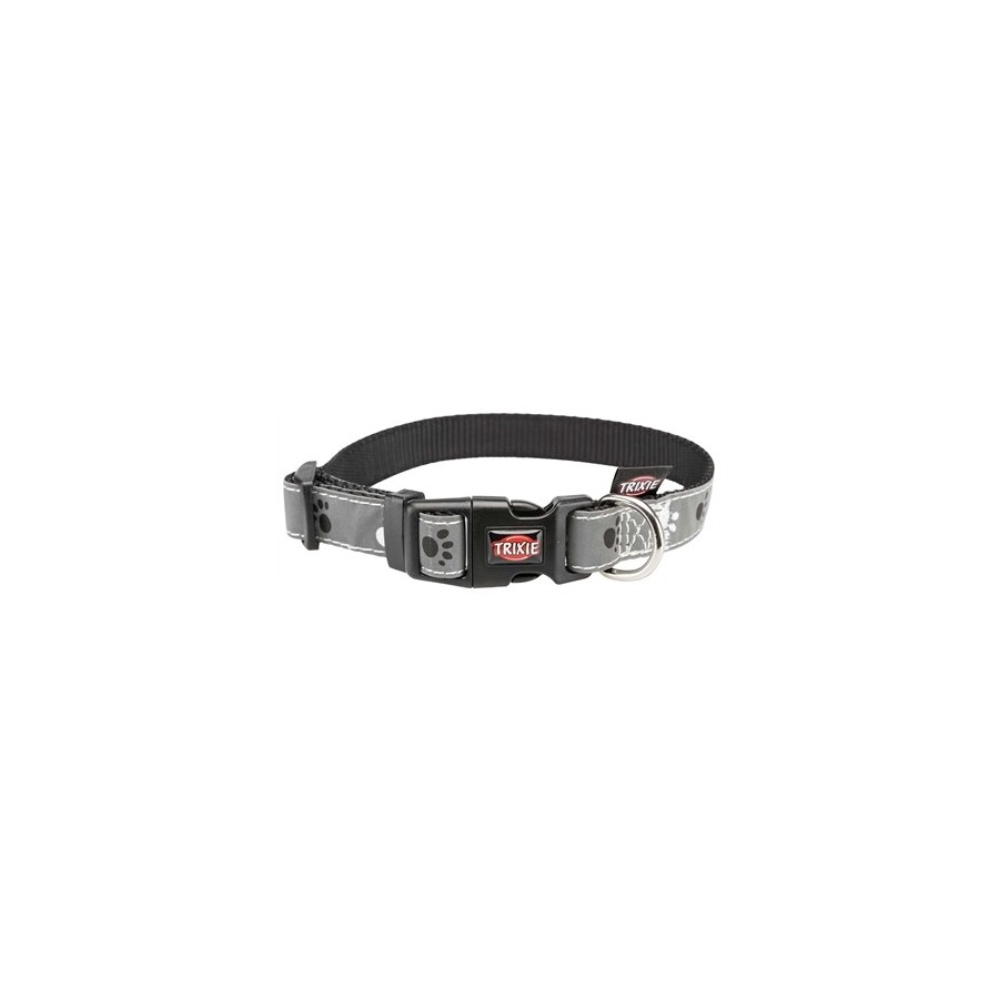 Trixie Halsband Hond Silver Reflect Zwart / Zilvergrijs 22-35X1,5 CM