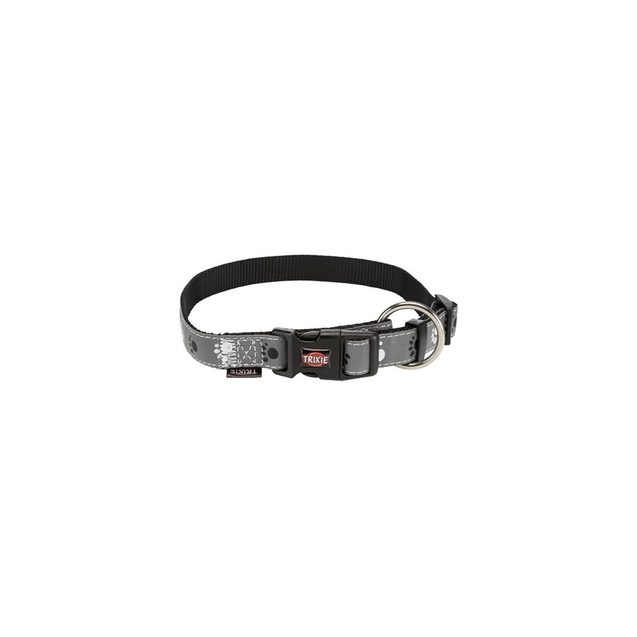 Trixie Halsband Hond Silver Reflect Zwart / Zilvergrijs 30-45X1,5 CM