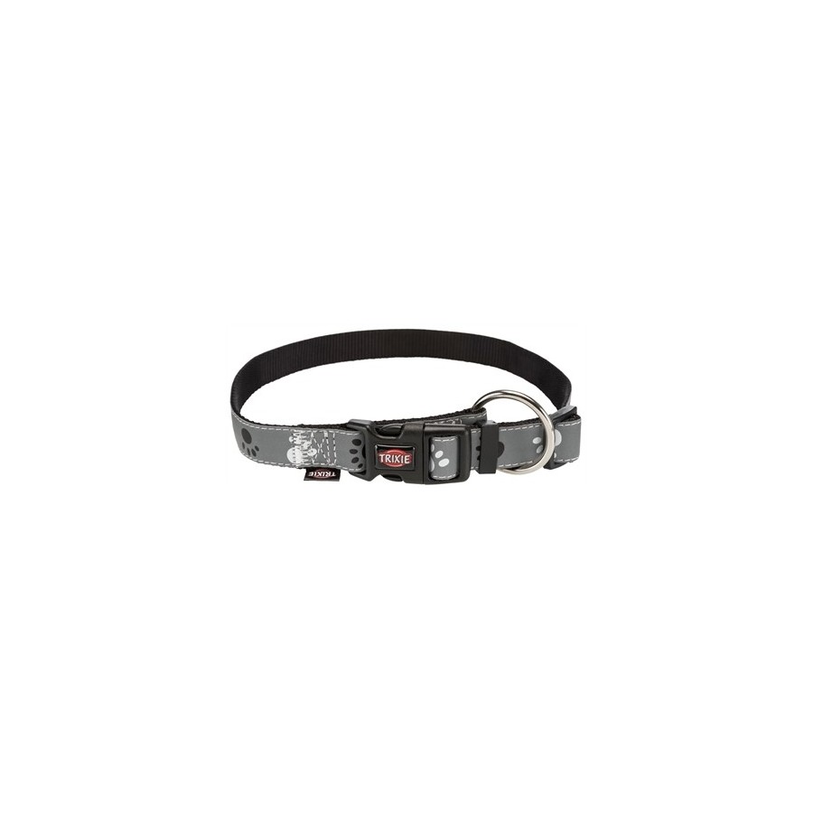 Trixie Halsband Hond Silver Reflect Zwart / Zilvergrijs 35-55X2 CM