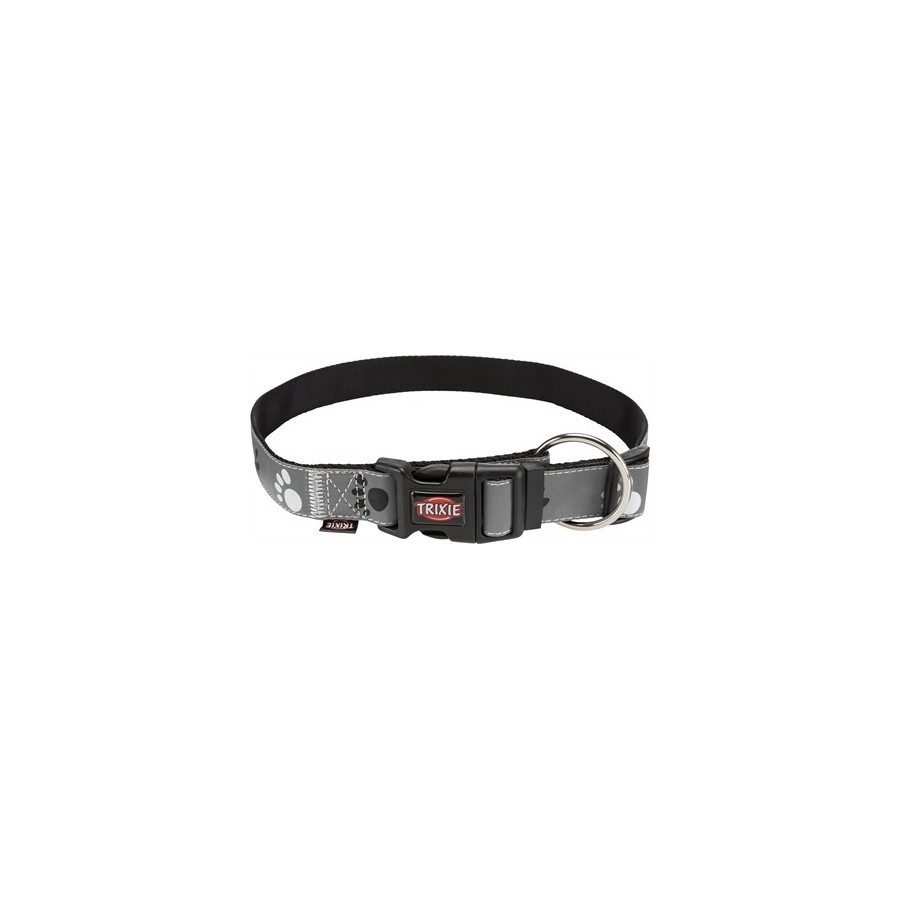 Trixie Halsband Hond Silver Reflect Zwart / Zilvergrijs 40-65X2,5 CM