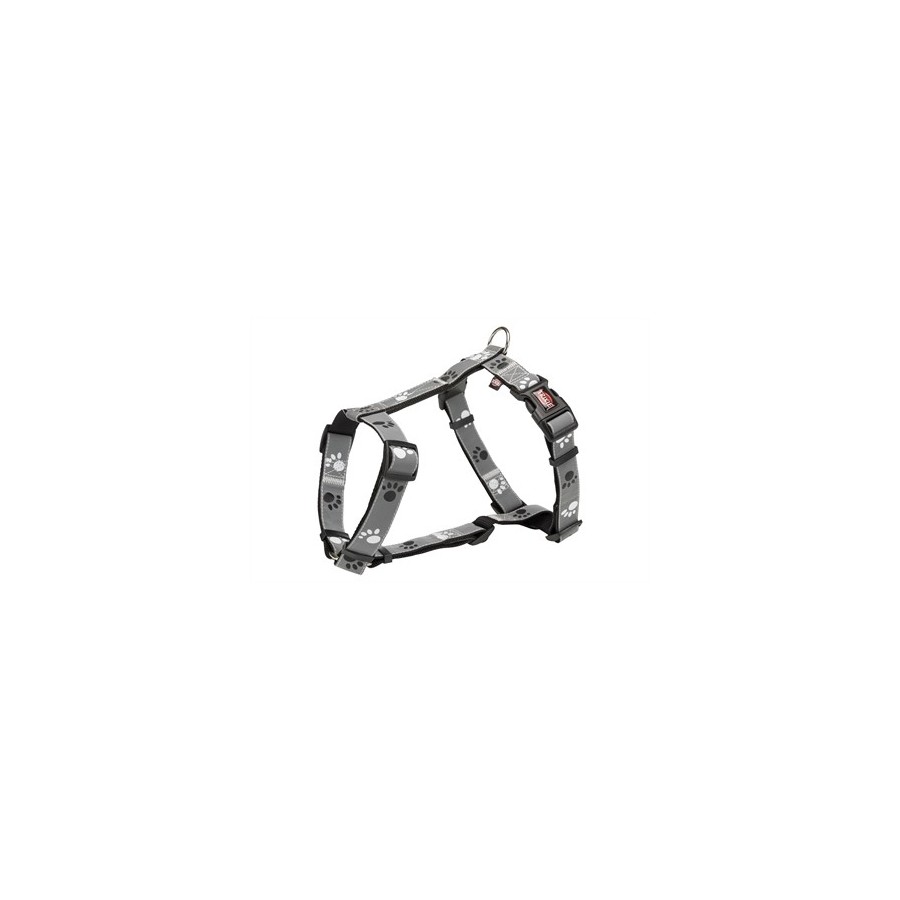 Trixie Hondentuig H-Tuig Silver Reflect Zwart / Zilvergrijs 30-40X1,5 CM