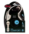 Flexi - Rollijn New Comfort Tape Zwart L. 8m