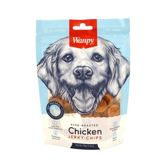 Wanpy Oven-Roasted Chicken Jerky Chips 100 GR