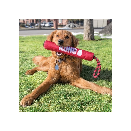 Kong Signature Stick Met Touw Rood / Zwart 30X5X5 CM
