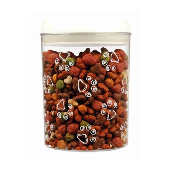 Trixie Voorraadpot Kunststof Transparant / Wit 1,5 LTR 17,5 CM