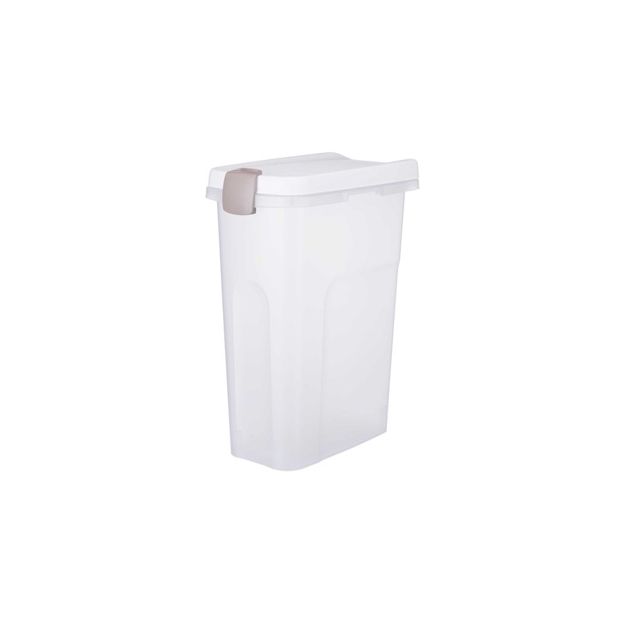 Trixie Voerton Luchtdicht Afsluitbaar Kunststof Transparant Wit / Wit 25 LTR 23X39X51 CM
