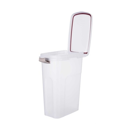 Trixie Voerton Luchtdicht Afsluitbaar Kunststof Transparant Wit / Wit 25 LTR 23X39X51 CM