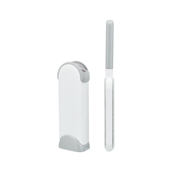 Trixie Harenpluizenborstel Met Reinigingsstation Wit / Grijs 33 CM