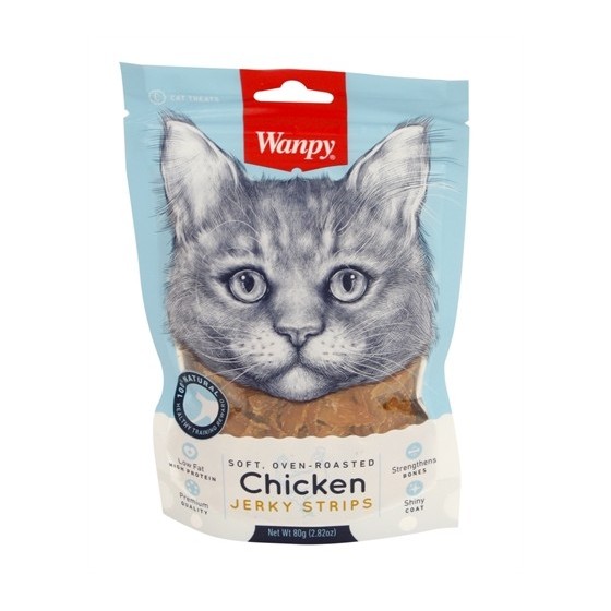 Wanpy Soft Oven-Roasted Chicken Jerky Strips 80 GR