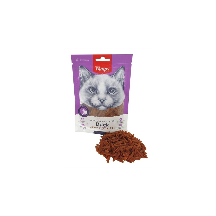 Wanpy Soft Oven-Roasted Duck Jerky Strips 80 GR
