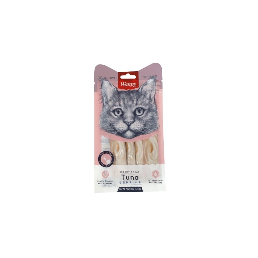 Wanpy Creamy Lickable Treats Tuna / Shrimp 14 GR 5 ST
