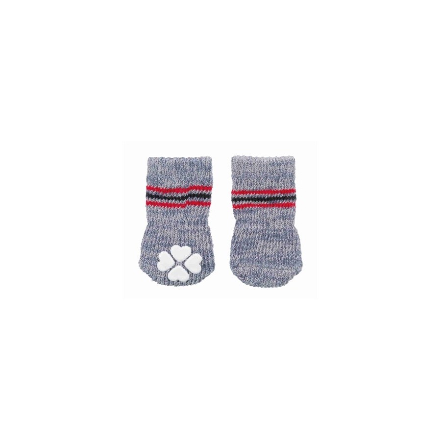 Trixie Hondensokken Anti-Slip Grijs XXS-XS 3X2 ST