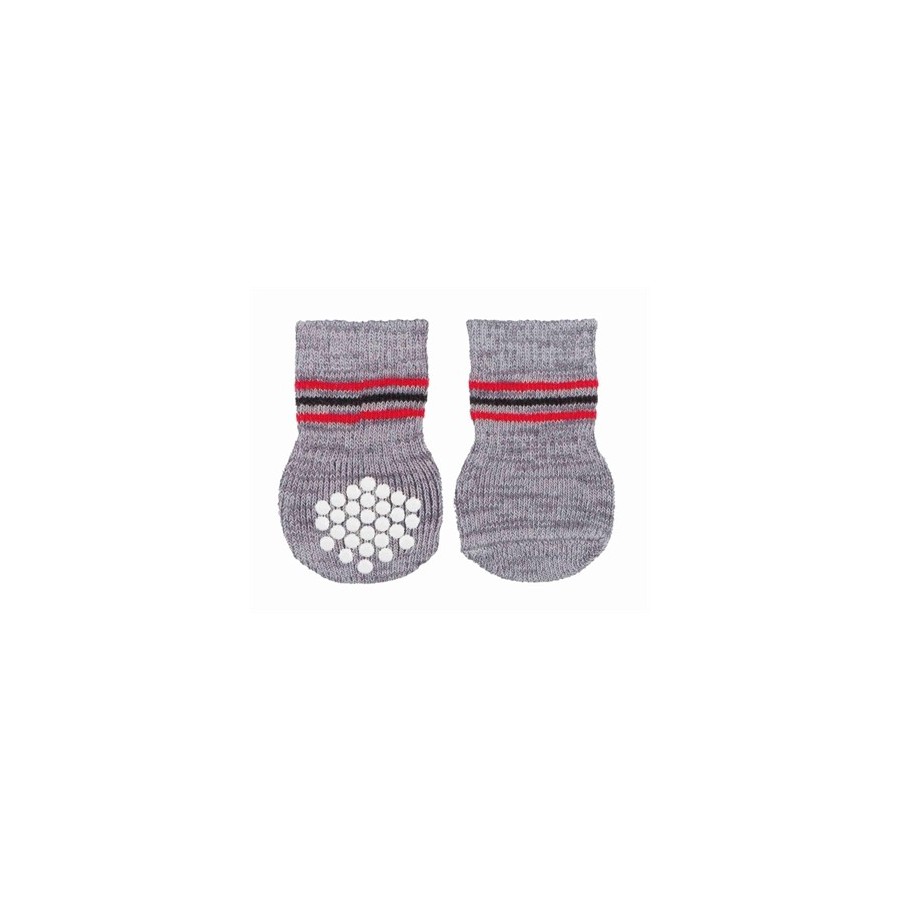 Trixie Hondensokken Anti-Slip Grijs L-XL 3X2 ST