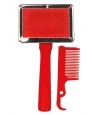 Trixie Slickerborstel Houten Greep / Metalen Pinnen Assorti 13X6 CM 3 ST