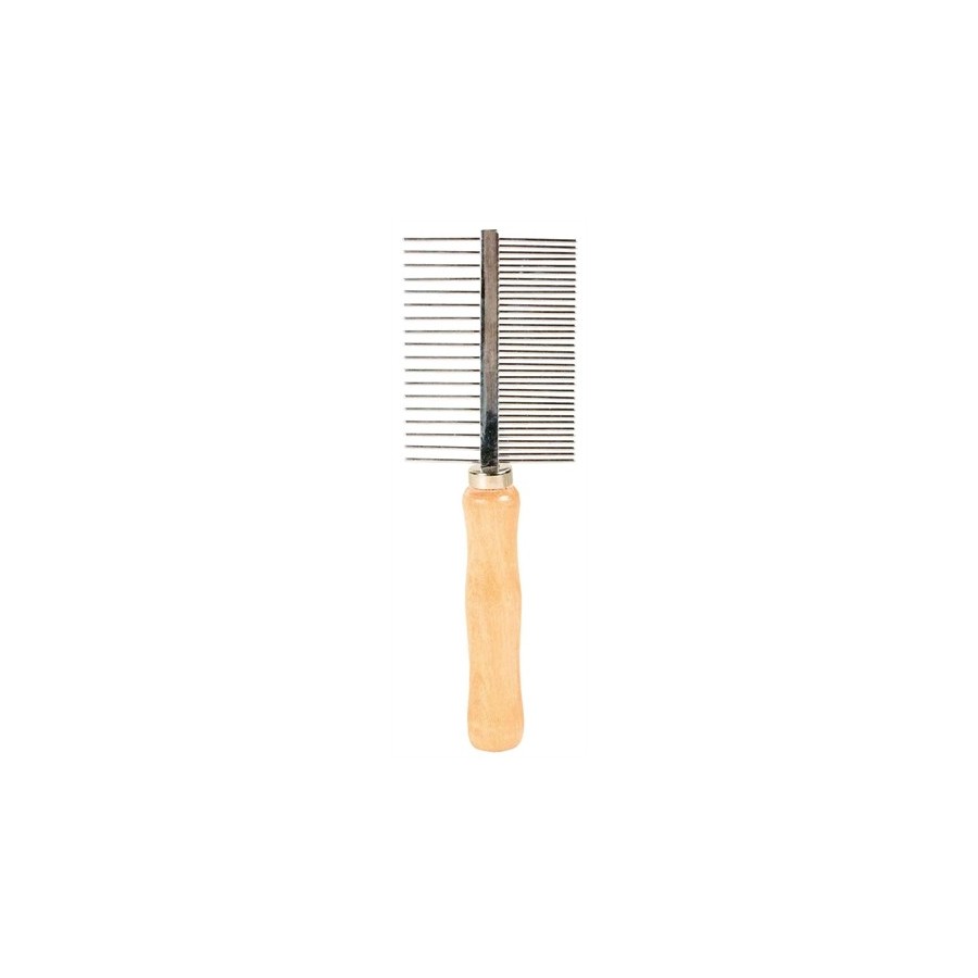 Trixie Kam 2-Zijdig Middel / Grof Hout / Metalen Tanden 17 CM 3 ST