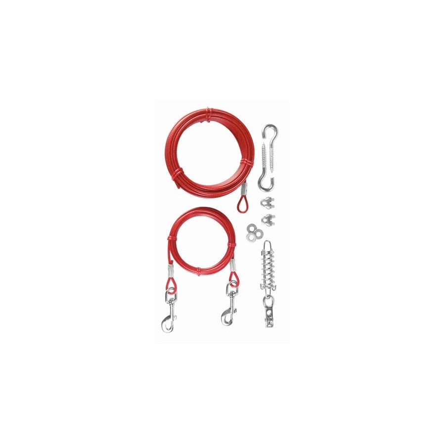 Trixie Spanlijn Met Looplijn Rood 15 MTR