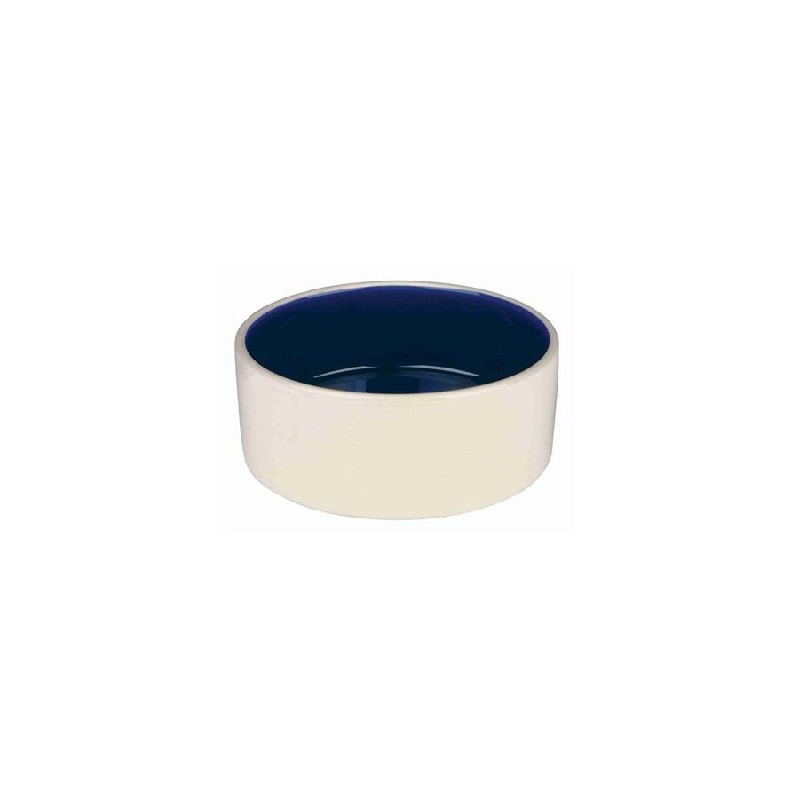 Trixie Voerbak Keramiek Crème / Blauw 18X18 CM 1 LTR 4 ST