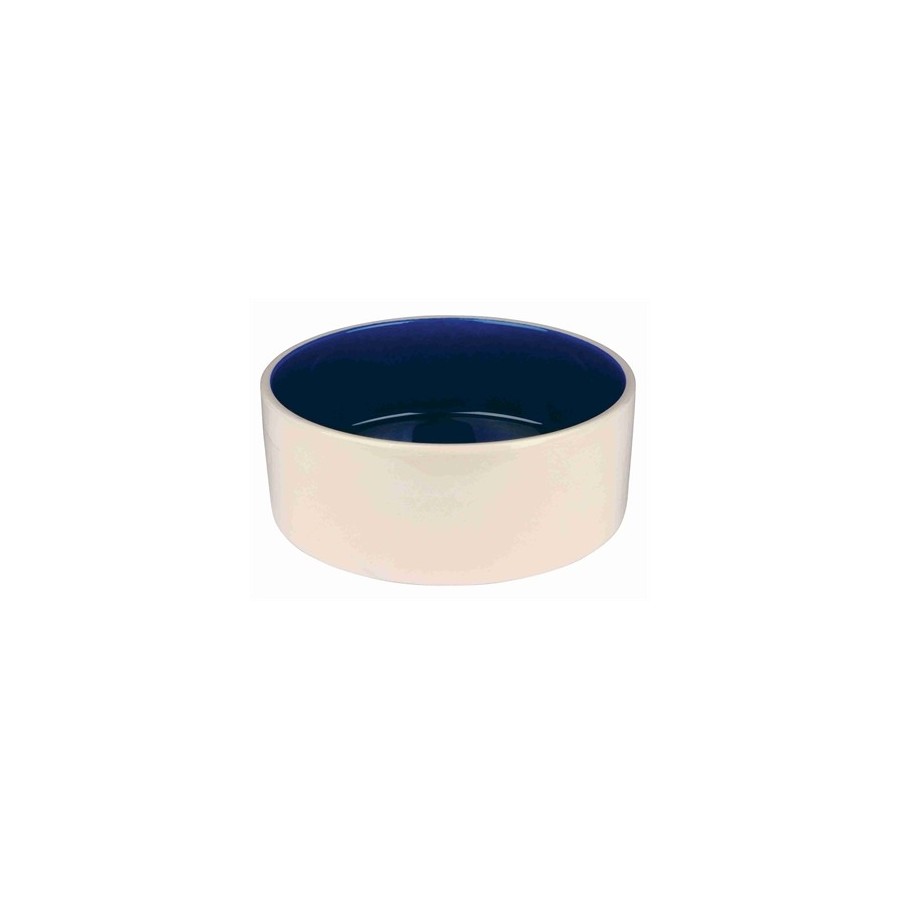Trixie Voerbak Keramiek Crème / Blauw 22X22 CM 2,3 LTR