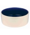 Trixie Voerbak Keramiek Crème / Blauw 22X22 CM 2,3 LTR