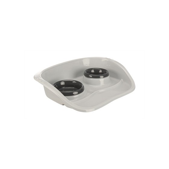 Trixie Voerbak Station Kunststof Wit  /  Assorti 46X30X11 CM 250 ML/300 ML 2 ST