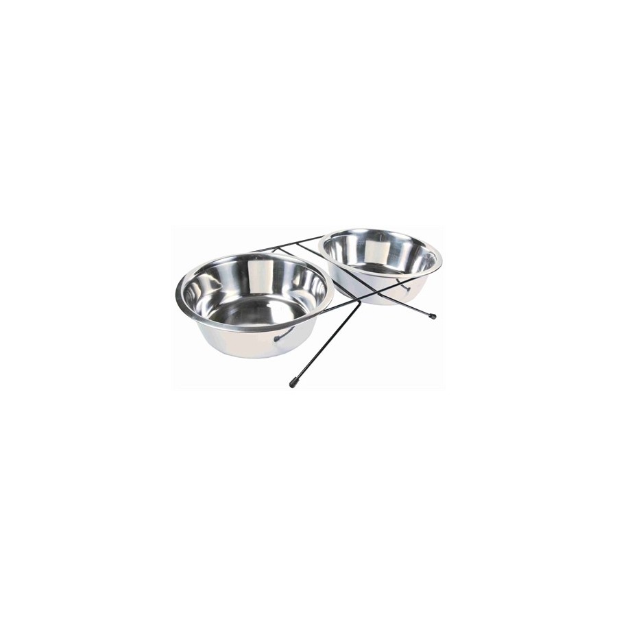 Trixie Voer / Waterbak-Set Rvs / Metaal 2X2,8 LTR 4 ST