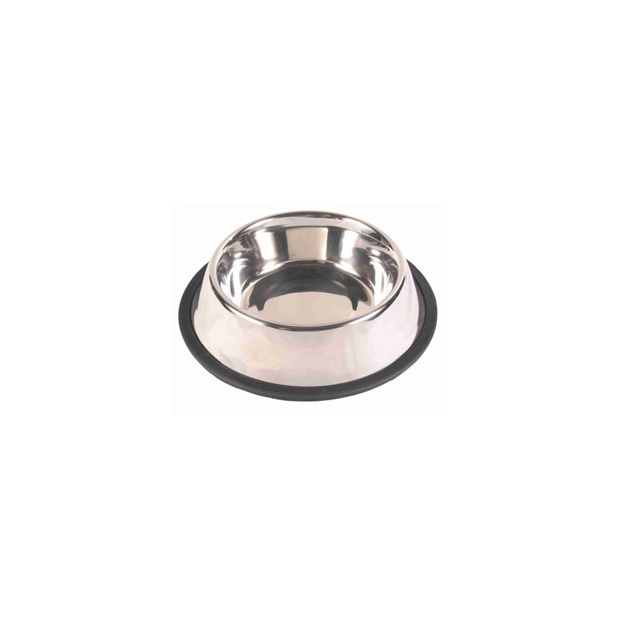 Trixie Voerbak Rvs / Rubberring 21X21 CM 700 ML 4 ST