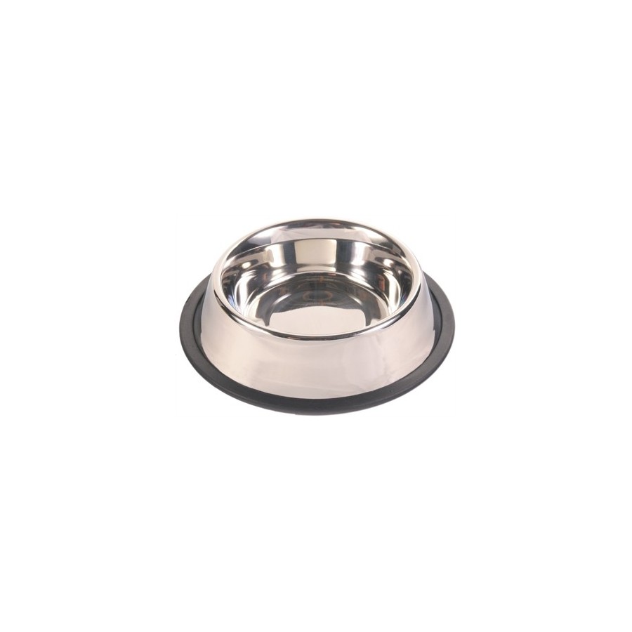 Trixie Voerbak Rvs / Rubberring 23X23 CM 900 ML 4 ST