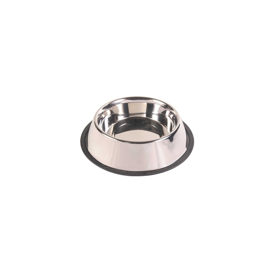 Trixie Voerbak Rvs / Rubberring 34X34 CM 2,8 LTR 4 ST