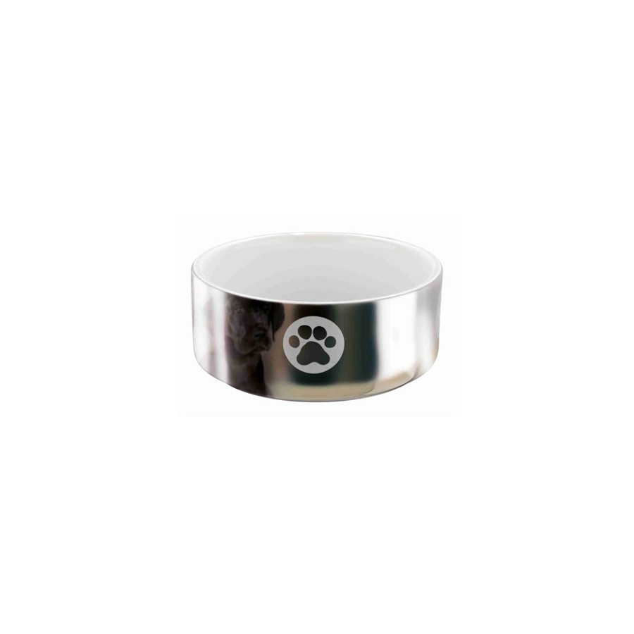 Trixie Voerbak Poot Keramiek Zilver / Wit 12X12 CM 300 ML 4 ST