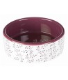 Trixie Voerbak Bloemmotief Keramiek Wit / Bes 12X12 CM 300 ML 4 ST