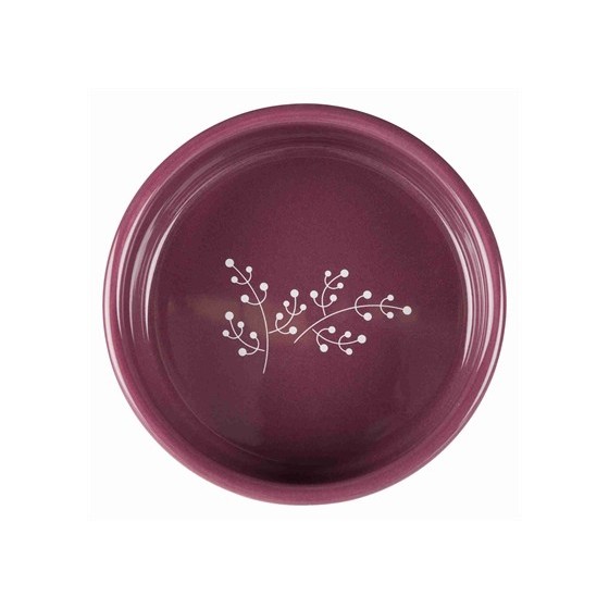 Trixie Voerbak Bloemmoetief Keramiek Wit / Bes 16X16 CM 800 ML 4 ST