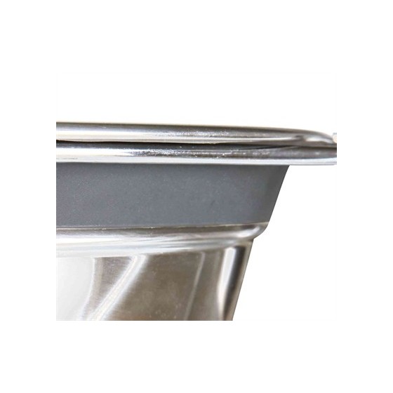 Trixie Voer / Waterbak-Set Klapperbescherming Rvs / Metaal Grijs 2X900 ML