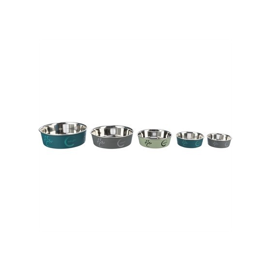 Trixie Voerbak Rvs / Kunststof-Ommanteling Assorti 21X21 CM 1,5 LTR 4 ST