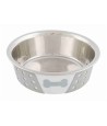 Trixie Voerbak Rvs / Silicone Wit / Grijs 14X14 CM 400 ML 4 ST