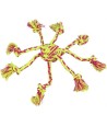 Trixie Touwspeeltje Met Ingevlochten Bal Lime/Magenta 7X7X7 CM 3 ST