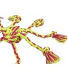 Trixie Touwspeeltje Met Ingevlochten Bal Lime/Magenta 7X7X7 CM 3 ST
