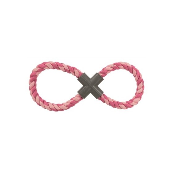 Trixie Dubbel-Trekspeeltje 8 Vormig Flostouw  Assorti 35 CM 3 ST