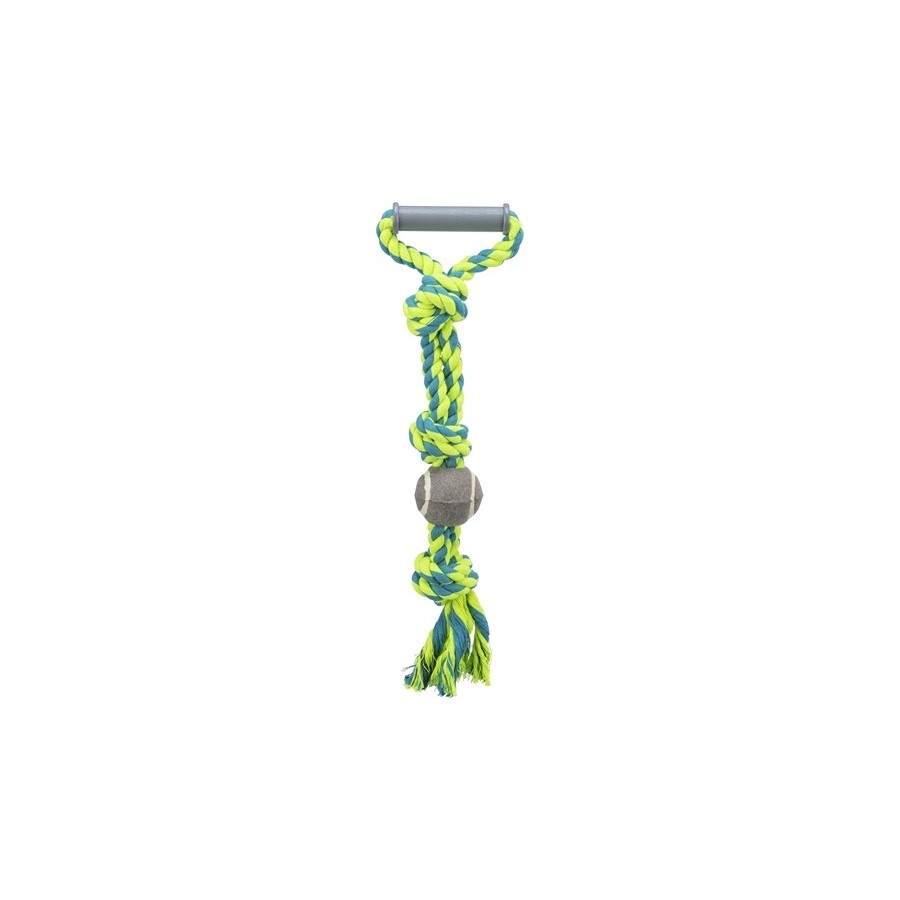Trixie Flostouw Met Handvat En Hondvriendelijke Tennisbal Blauw/Groen 50X6X6 CM 3 ST