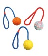 Trixie Natuurrubber Bal Aan Koord Assorti 30X6X6 CM 3 ST