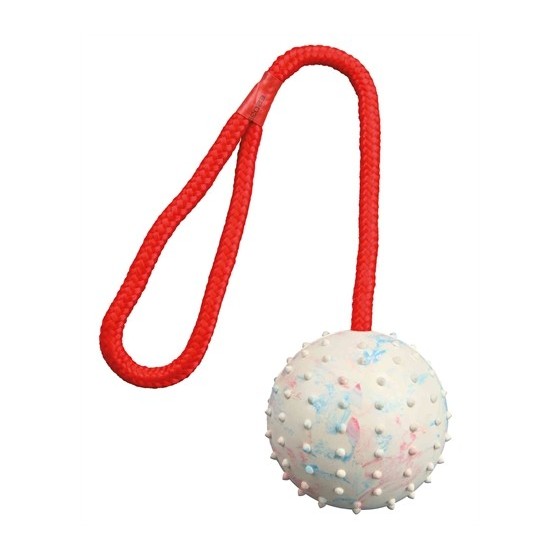 Trixie Natuurrubber Bal Aan Koord Assorti 30X7X7 CM 3 ST