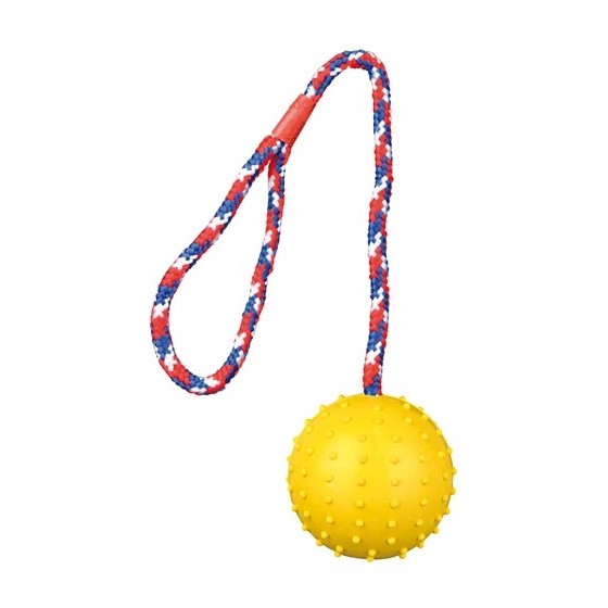 Trixie Natuurrubber Bal Aan Koord Assorti 30X7X7 CM 3 ST