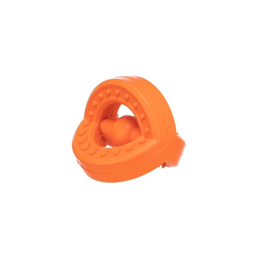 Trixie Natuurrubber Trekspeeltje Met Grip Oranje 7X7X7 CM 3 ST
