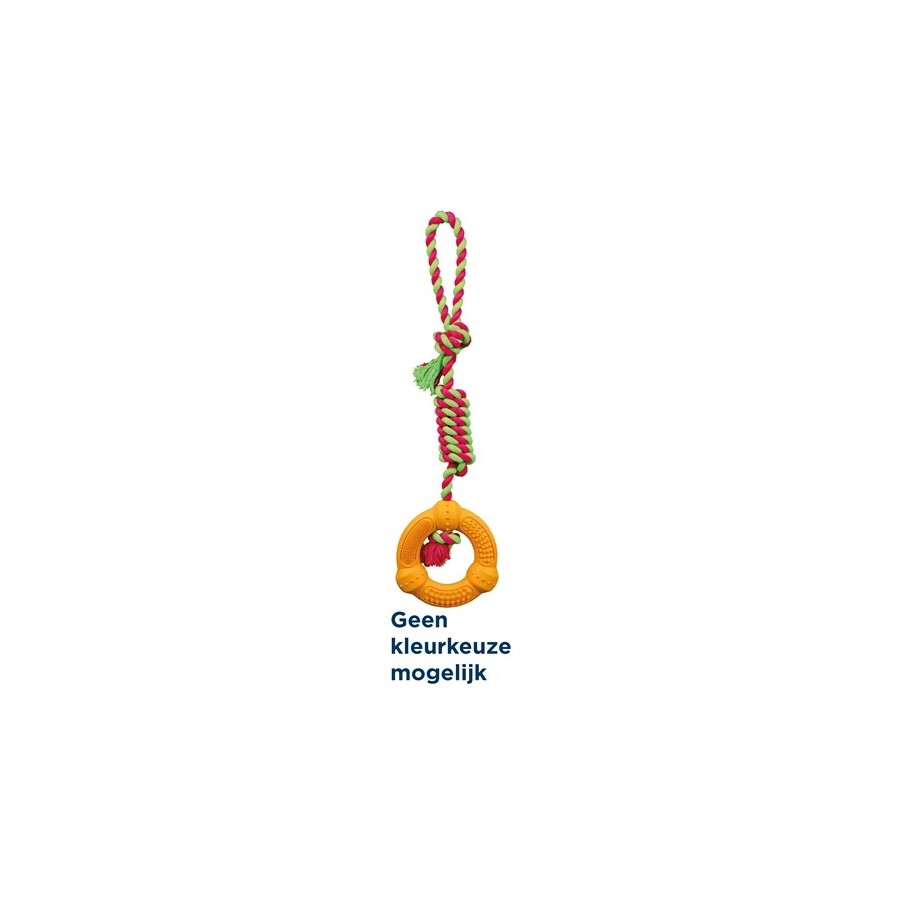Trixie Natuurrubber Ring Aan Touw Assorti 41X12X12 CM 3 ST