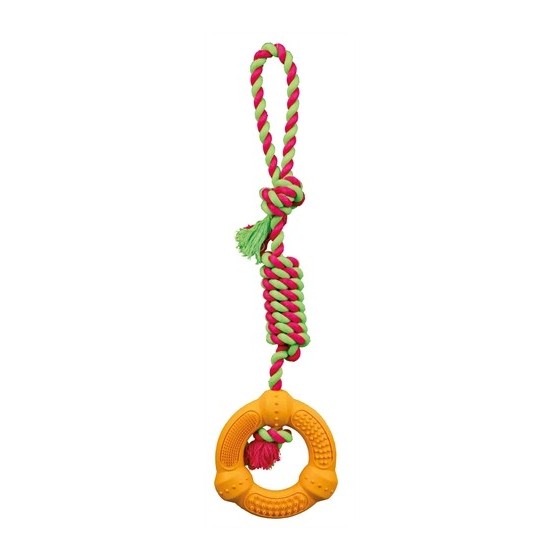 Trixie Natuurrubber Ring Aan Touw Assorti 41X12X12 CM 3 ST