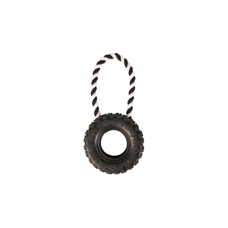 Trixie Natuurrubber Wiel Aan Koord Zwart 31X15X15 CM 3 ST