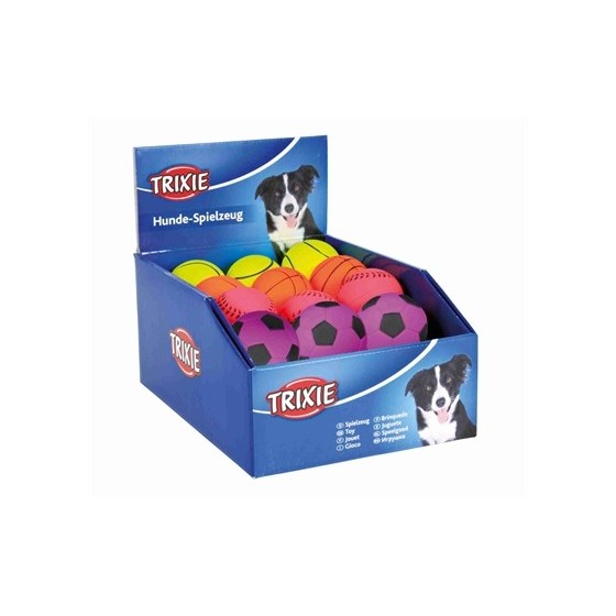 Trixie Drijvende Schuimrubber Neon Bal Assorti 6X6X6 CM 24 ST